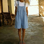 Ondine | Light Blue Denim Short Dungarees – view 2