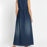 Capucine | Vintage Washed Denim Maxi Dress – view 4