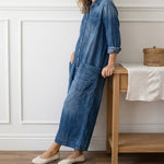 Anaïs | Vintage Denim Button-Up Jumpsuit – view 10
