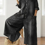 Anaïs | Vintage Denim Button-Up Jumpsuit – view 6