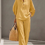 Maribel™ | Batwing Sleeve Set and Wide-Leg Trousers – view 8