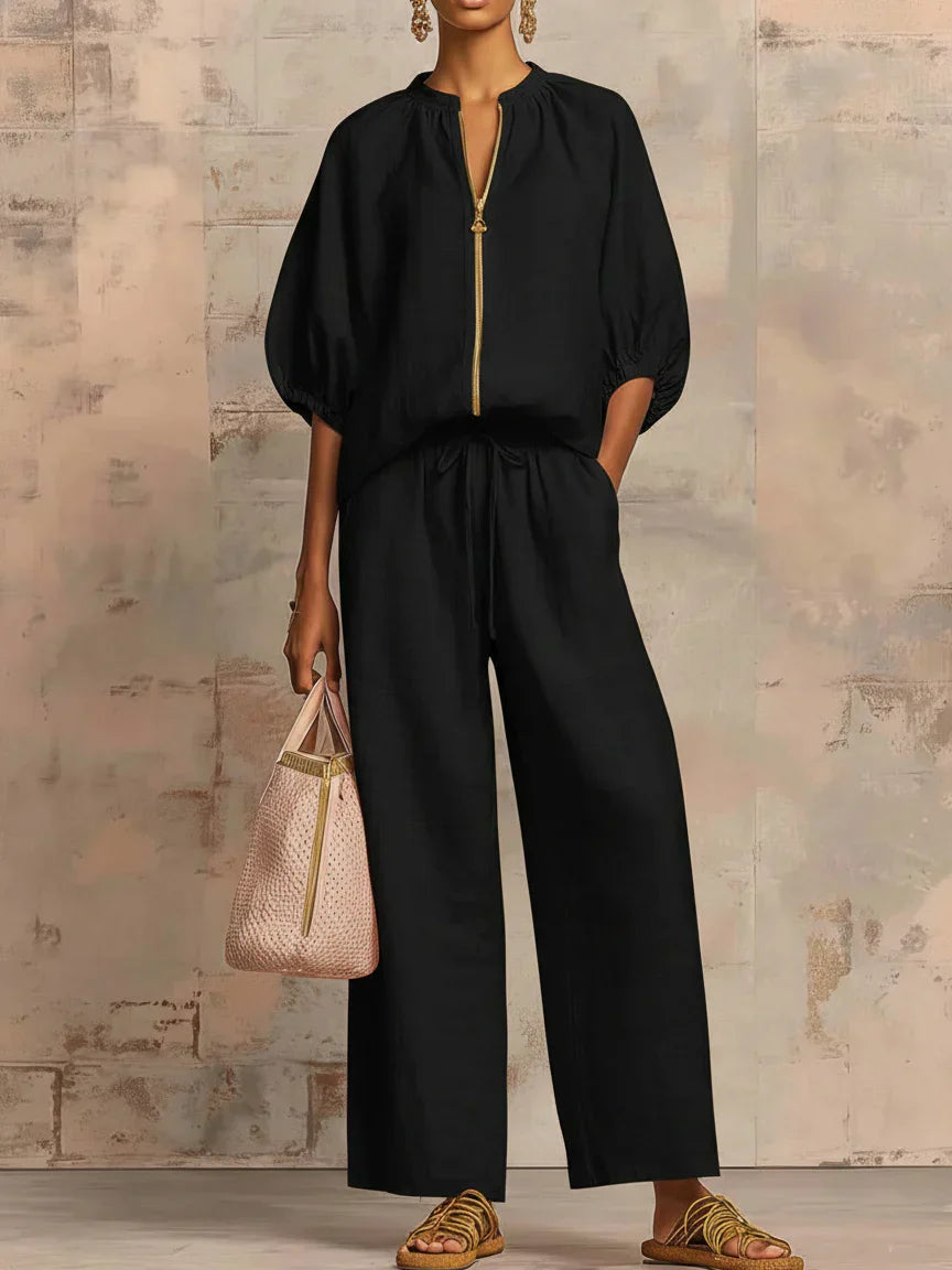 Alba | Two-Piece Set: Casual Shirt and Wide-Leg Trousers – view 4