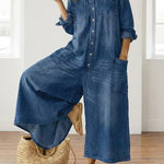 Anaïs | Vintage Denim Button-Up Jumpsuit – view 5