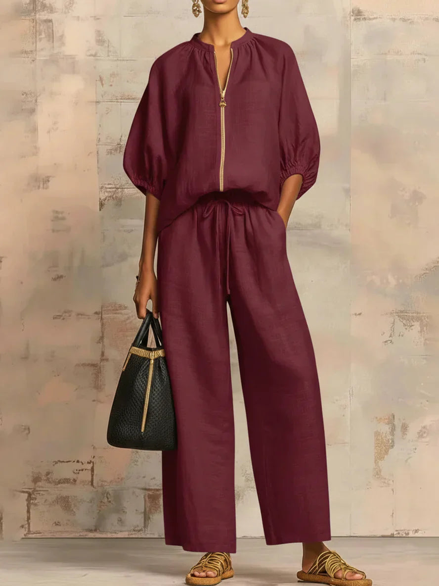 Alba | Two-Piece Set: Casual Shirt and Wide-Leg Trousers – view 2