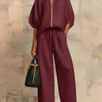 Alba | Two-Piece Set: Casual Shirt and Wide-Leg Trousers – view 2