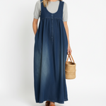 Capucine | Vintage Washed Denim Maxi Dress – view 7