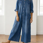 Anaïs | Vintage Denim Button-Up Jumpsuit – view 9