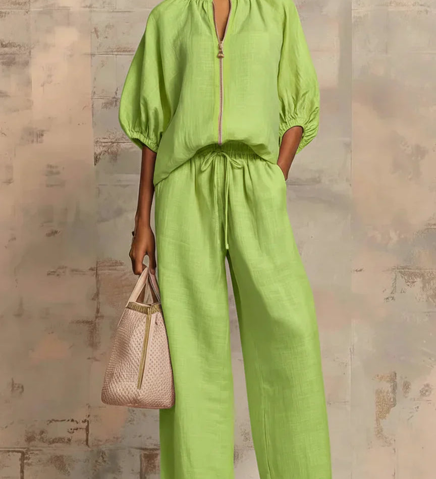 Alba | Two-Piece Set: Casual Shirt and Wide-Leg Trousers – view 3