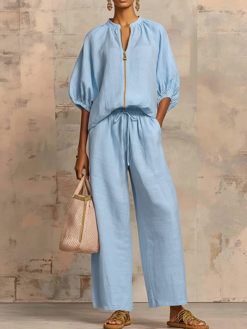 Alba | Two-Piece Set: Casual Shirt and Wide-Leg Trousers – view 5
