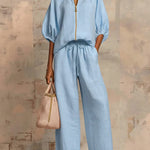 Alba | Two-Piece Set: Casual Shirt and Wide-Leg Trousers – view 5