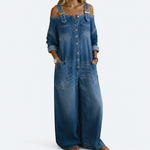 Pernelle | Denim Jumpsuit with Off-the-Shoulder Design