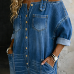 Pernelle | Denim Jumpsuit with Off-the-Shoulder Design – view 3
