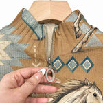 Slaine desert horse and cactus zip cardigan for women | Ellie Dublin