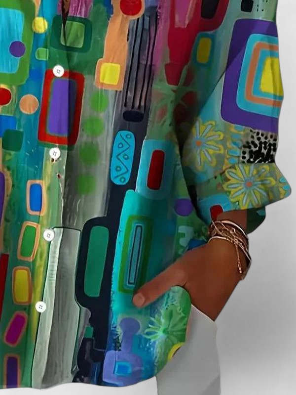 Léa | Chic Blouse Featuring a Geometric Design – view 5