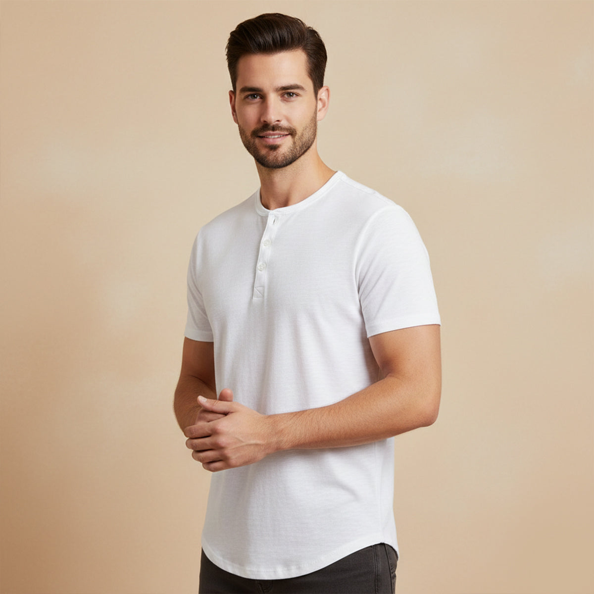 The Windsor Men’s Casual Henley Collar Summer T-Shirt – view 8