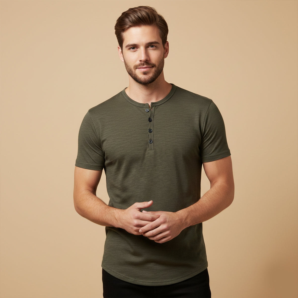 The Bathwick Men’s Breathable Henley Collar Summer T-Shirt – view 6