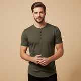 The Bathwick Men’s Breathable Henley Collar Summer T-Shirt – view 6