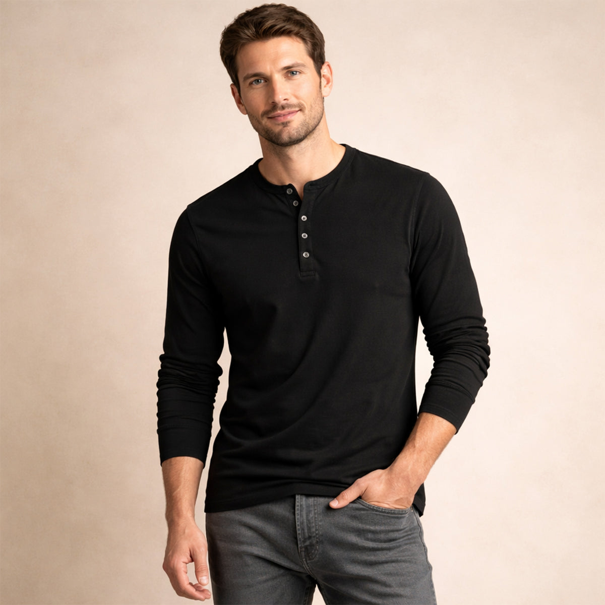 The Meadowcrest Hill Men’s Breathable Henley Shirt – view 6