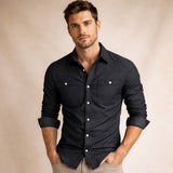 The Crestfall Ridge Men’s Slim Fit Denim Shirt with Double Pockets – view 11
