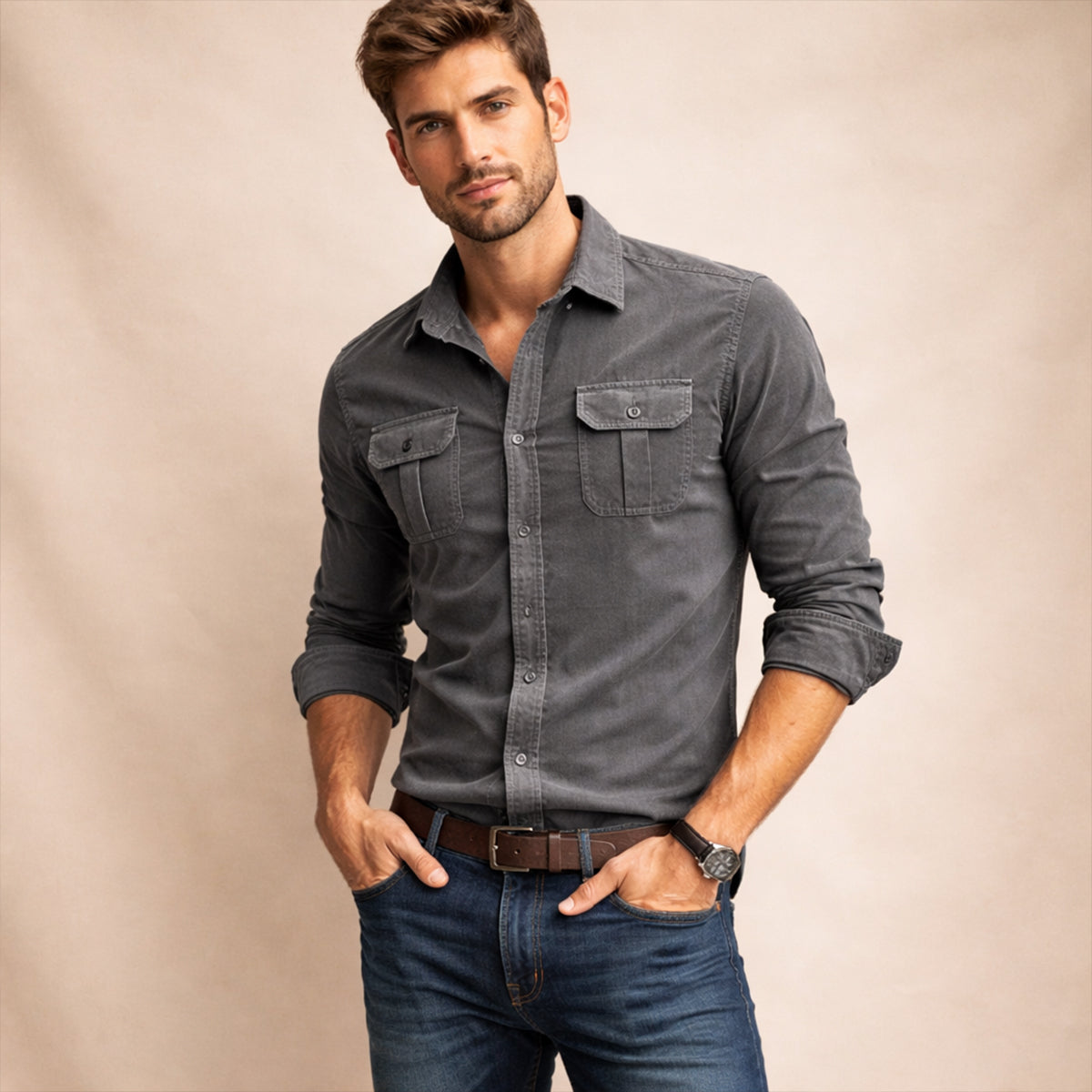 The Norwick Men’s Casual Button Down Shirt – view 12