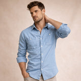 The Crestfall Ridge Men’s Slim Fit Denim Shirt with Double Pockets – view 8