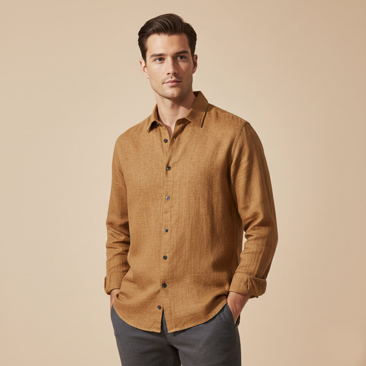 The Cedar Ridge Hill Men’s Trendy Loose Fit Button-Up Shirt – view 8