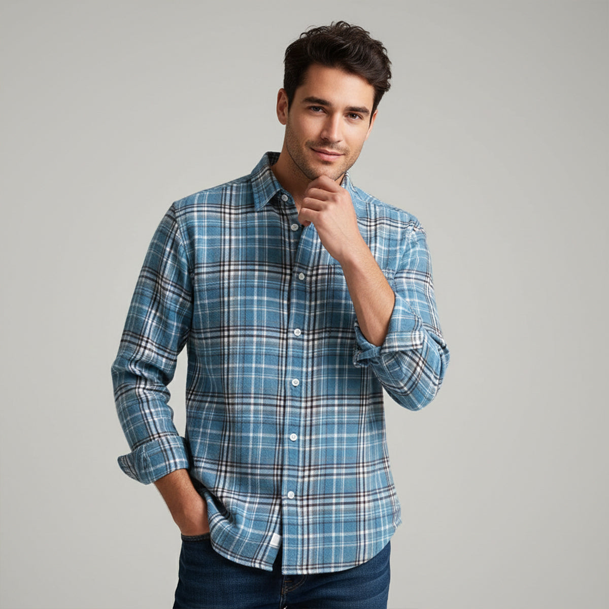 The Glenhurst Men’s Loose Fit Casual Retro Plaid Shirt – view 10
