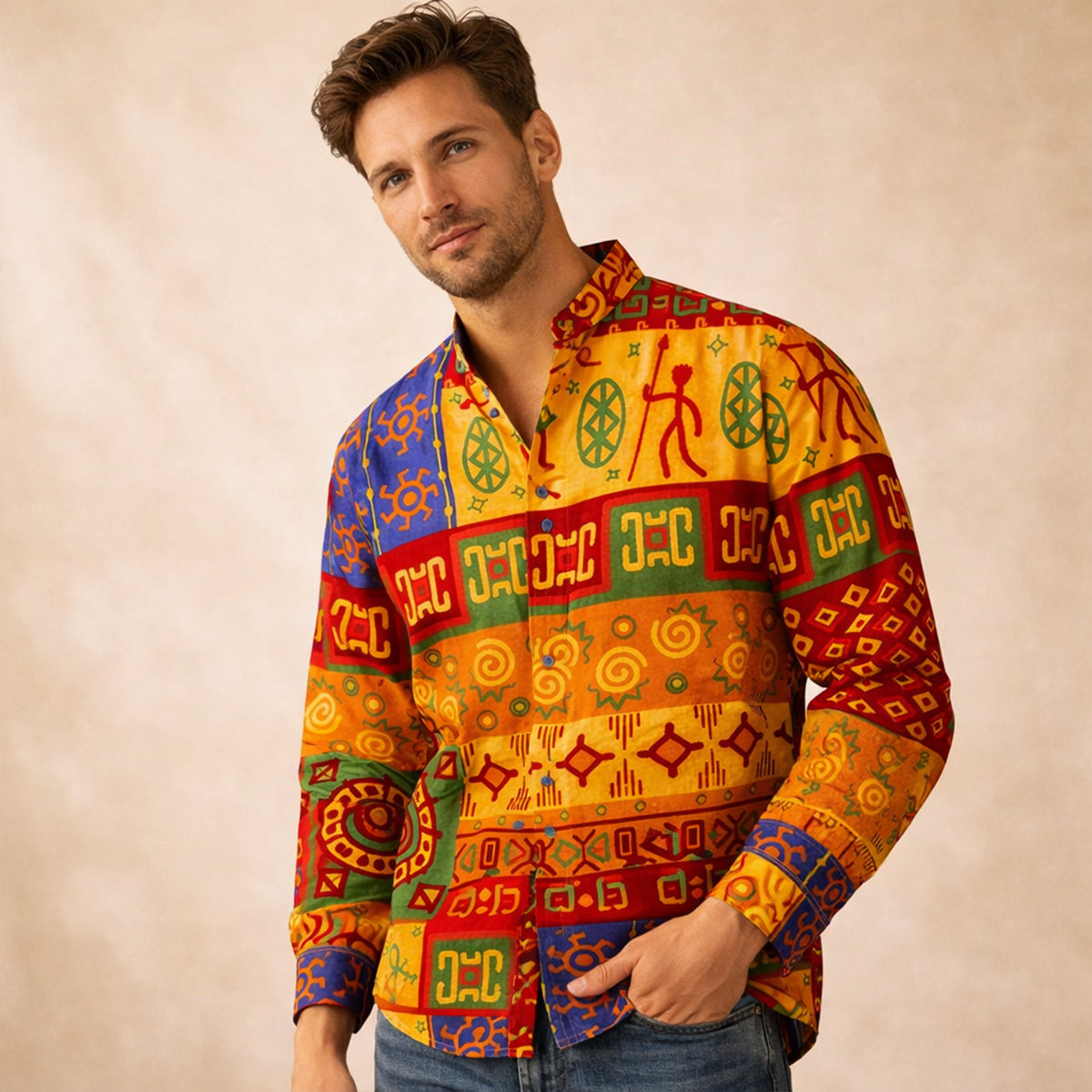 The Briarstone Park Men’s Two Tone Patchwork Western Lightweight Denim Shirt – view 8