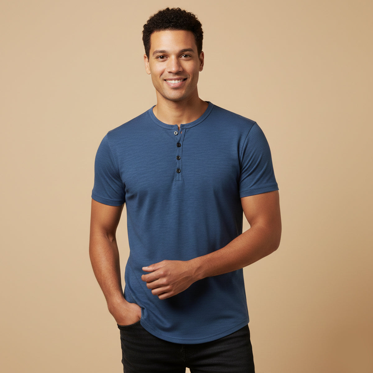 The Bathwick Men’s Breathable Henley Collar Summer T-Shirt – view 10