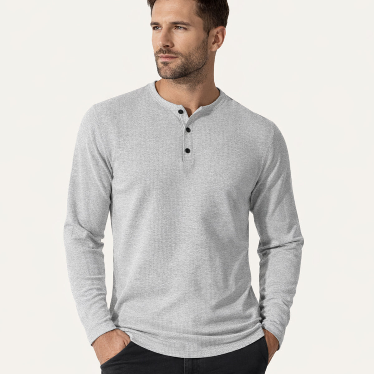 The Pinecrest Creek Men’s Casual Waffle Henley Thermal Shirt – view 9