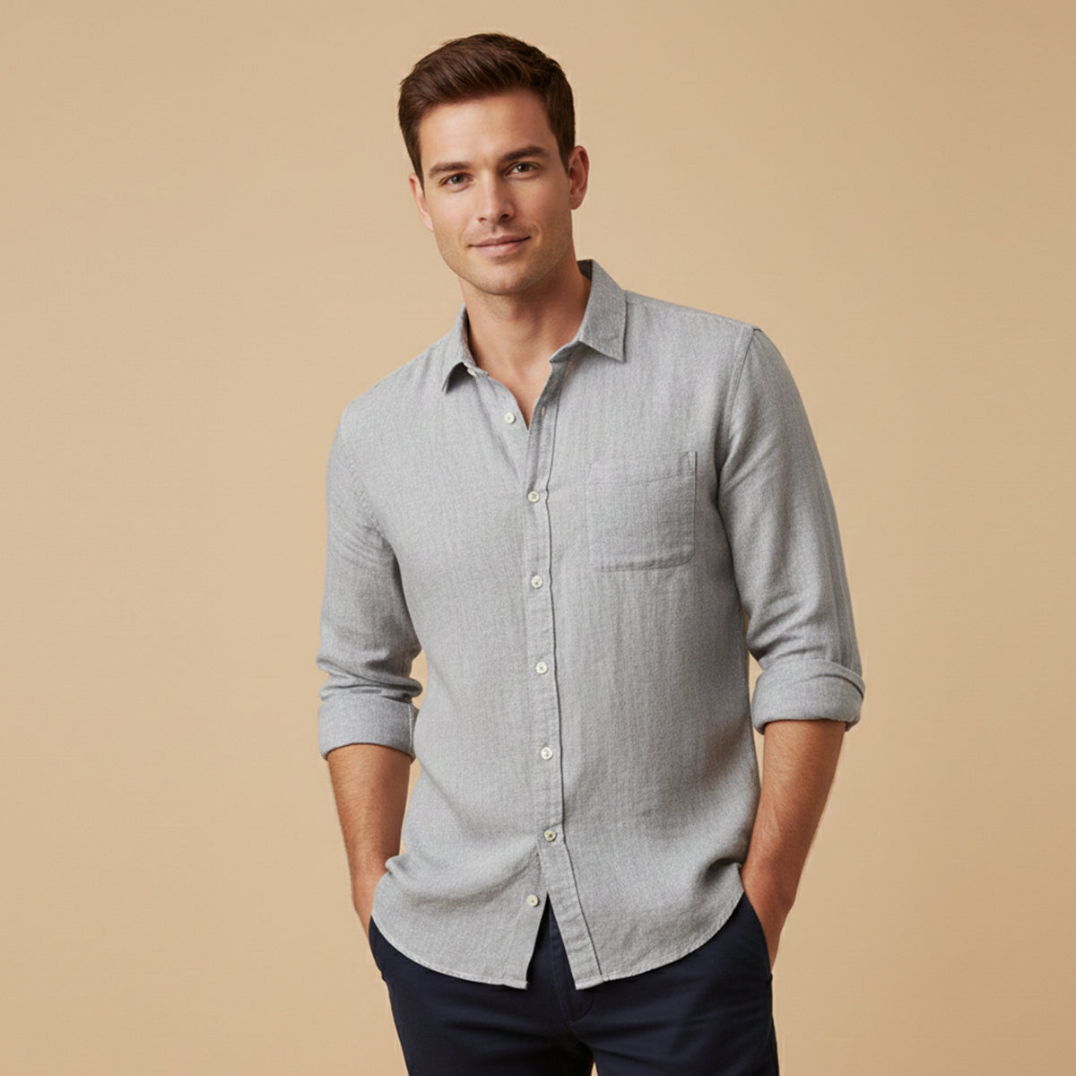 The Knightsbridge Men’s Lightweight Stand Collar Shirt – view 6