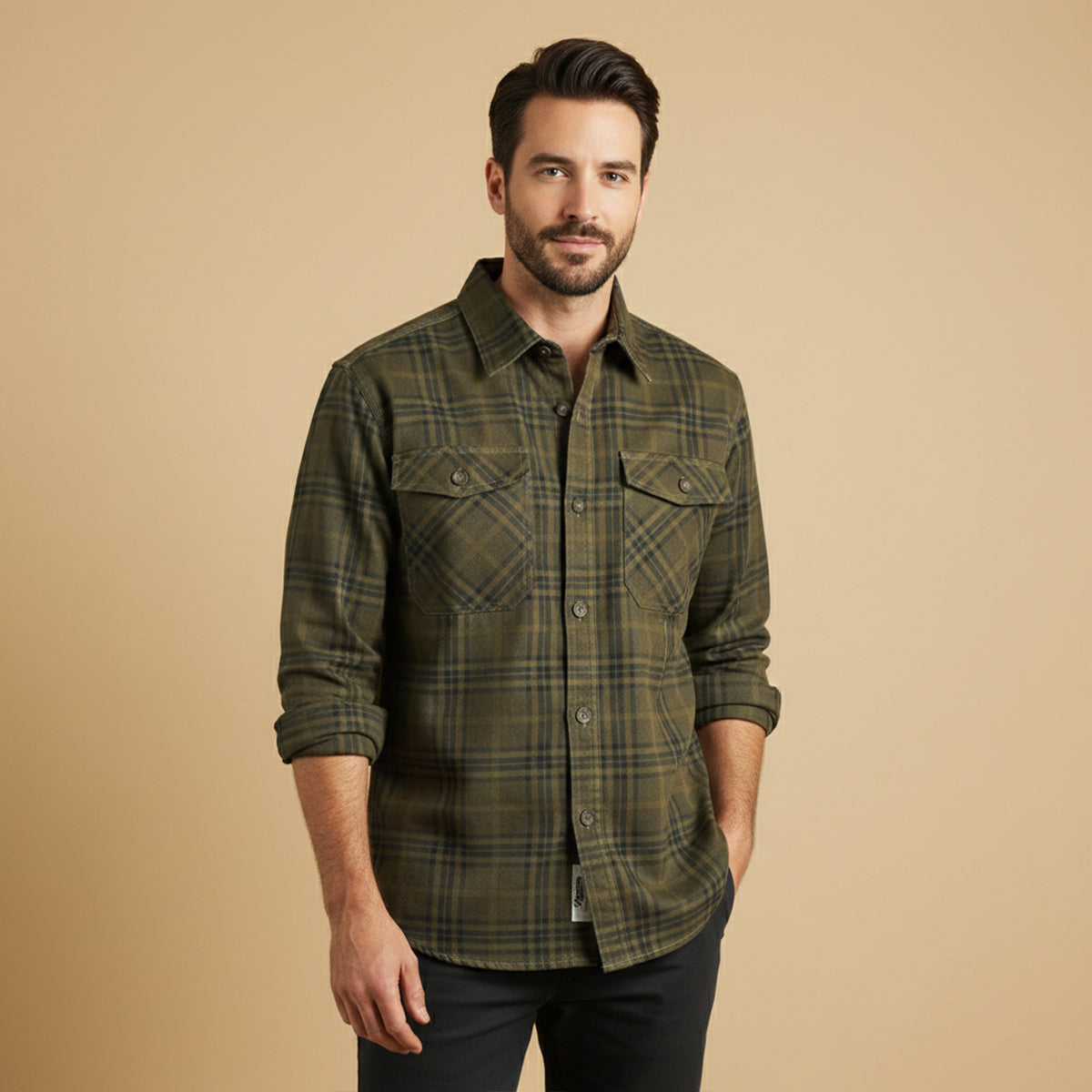 The Timbercrest Ridge Men’s Lightweight Checkered Shirt Jacket – view 7