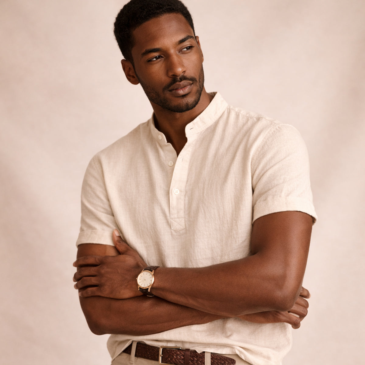 The Meadowbrook Ridge Men's Lightweight Summer Trendy Button-Up Shirt – view 2