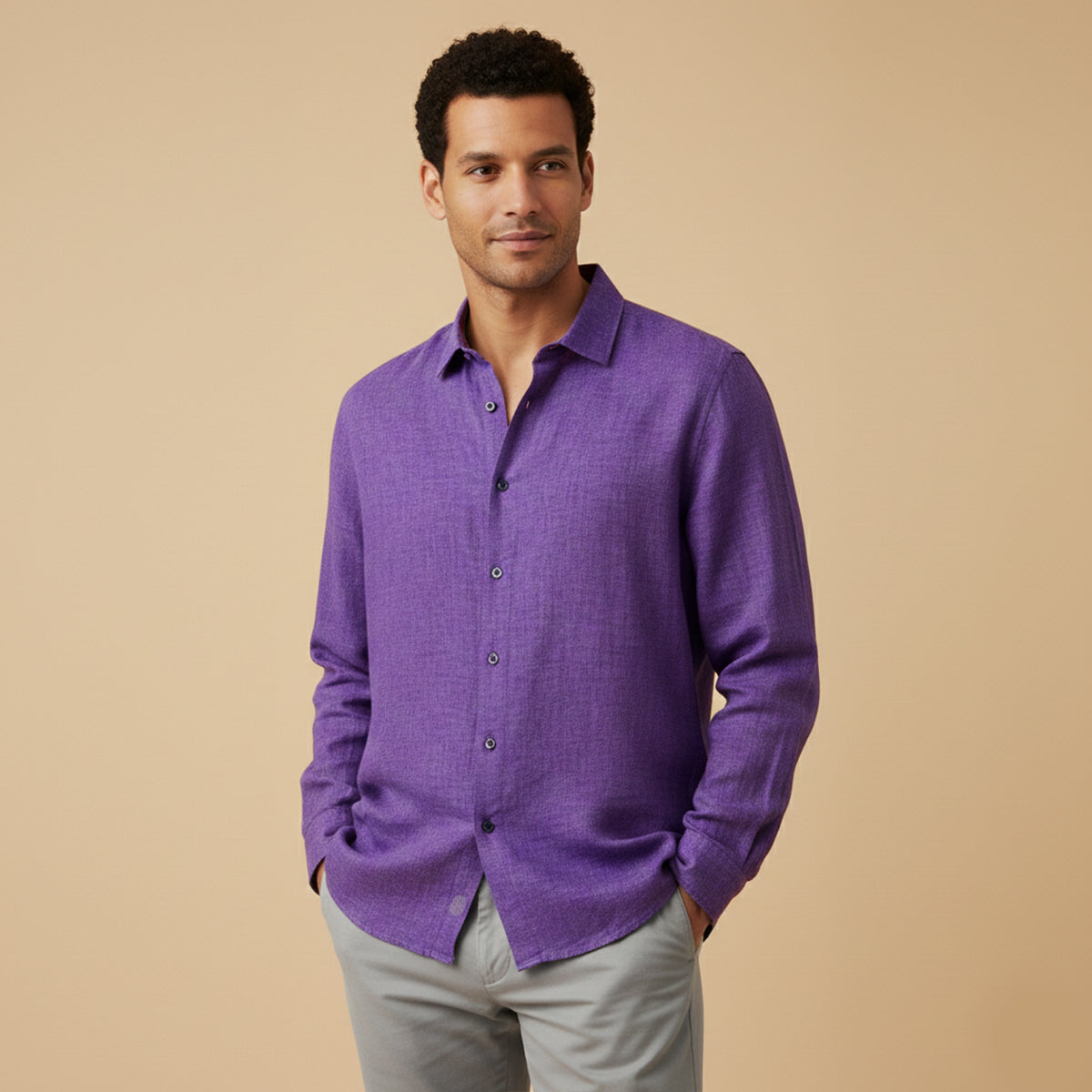 The Kensington Men’s Lightweight Loose Fit Button-Up Shirt – view 6