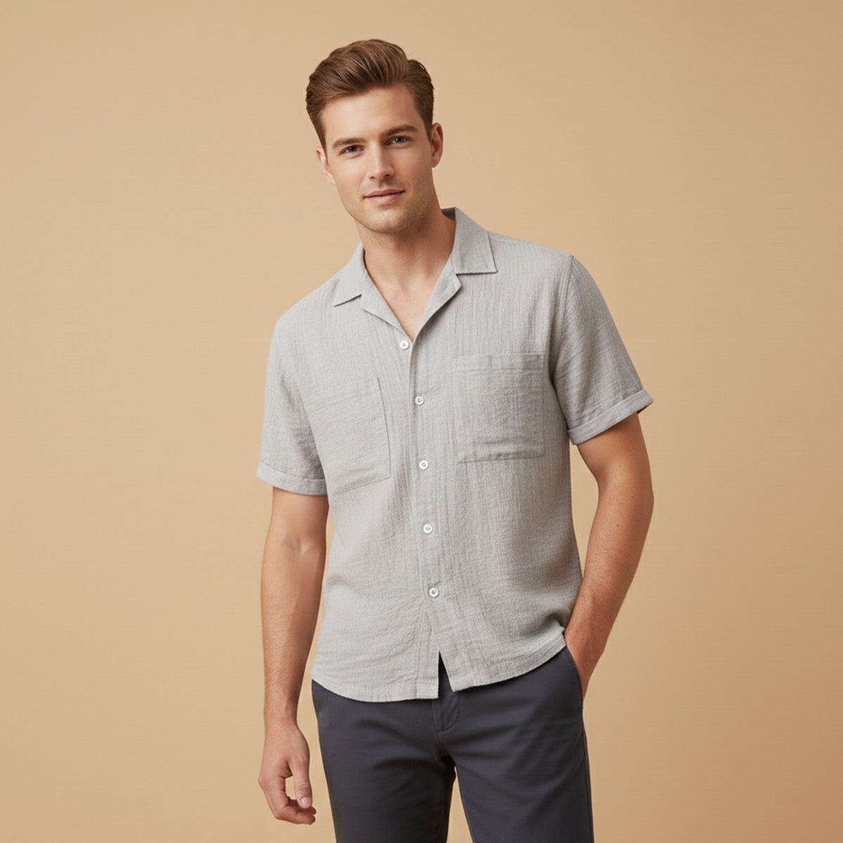 The Mayfair Men’s Relaxed Fit Textured Blend Shirt – view 8