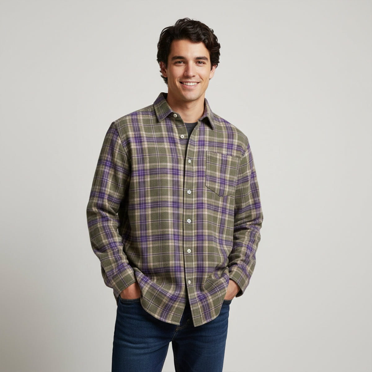 The Glenhurst Men’s Loose Fit Casual Retro Plaid Shirt – view 8