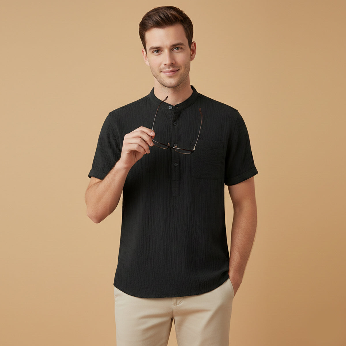 The Inverness Men’s Soft Henley Shirt – view 8