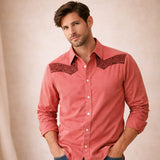 The Brookcrest Men’s Two-Tone Patchwork Western Retro Denim Shirt – view 8
