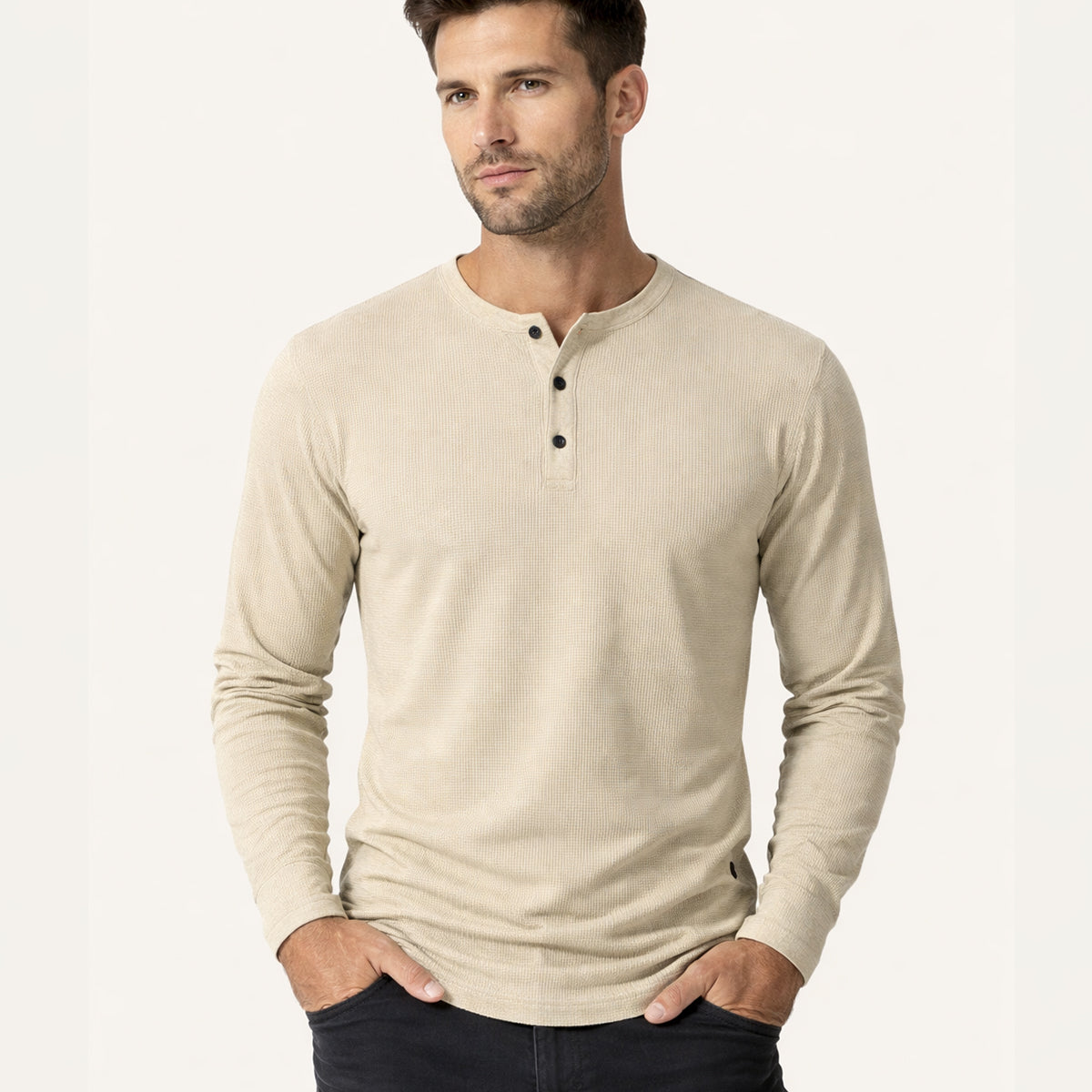 The Pinecrest Creek Men’s Casual Waffle Henley Thermal Shirt – view 7