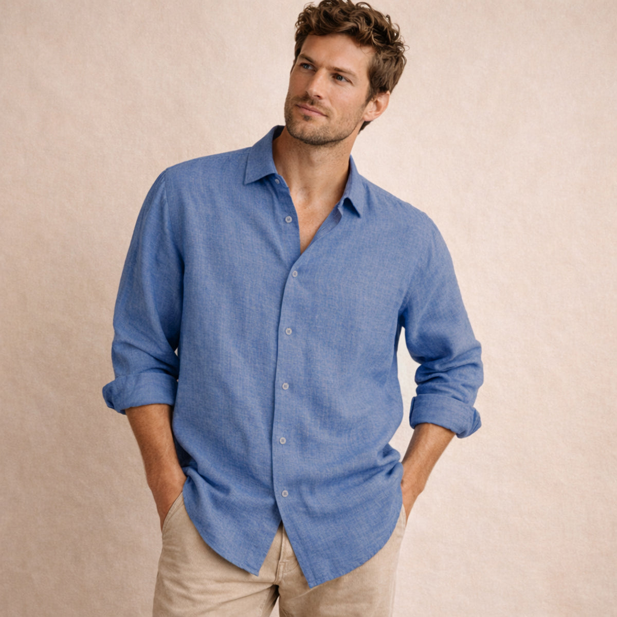 The Meadowfall Men’s Casual Loose Fit Button-Up Shirt – view 8