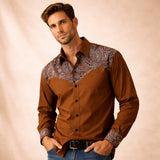The Briarstone Park Men’s Two Tone Patchwork Western Lightweight Denim Shirt – view 6