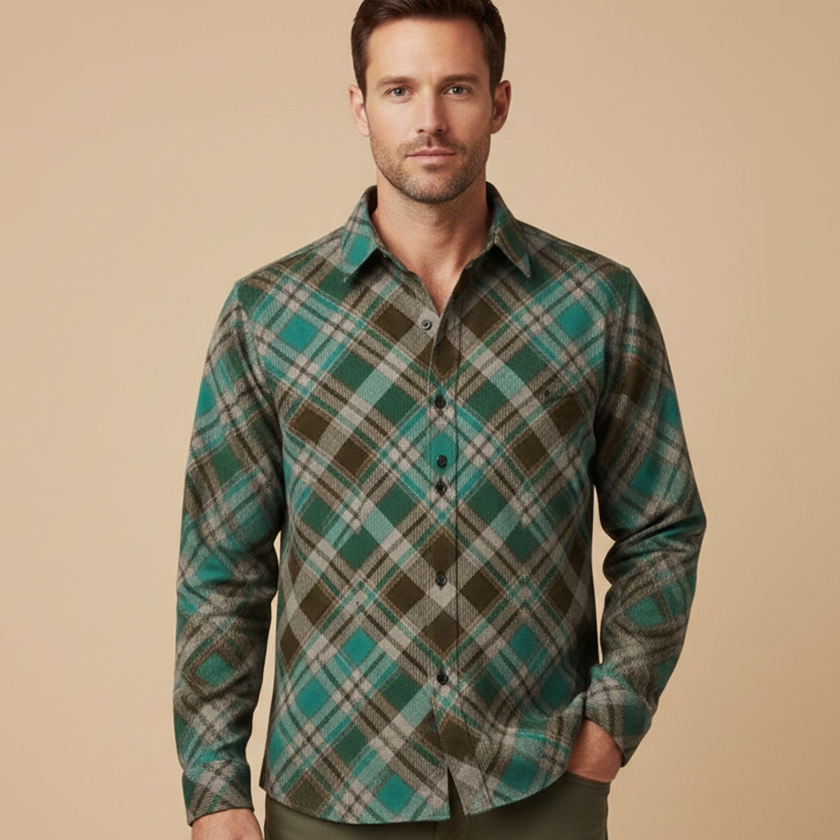 The Huntley Men’s Two Tone Patchwork Western Soft Denim Shirt – view 8