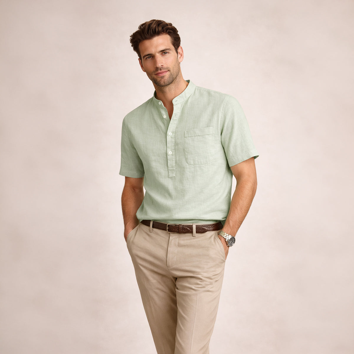 The Ashbrook Ridge Men’s Soft Henley Shirt – view 2