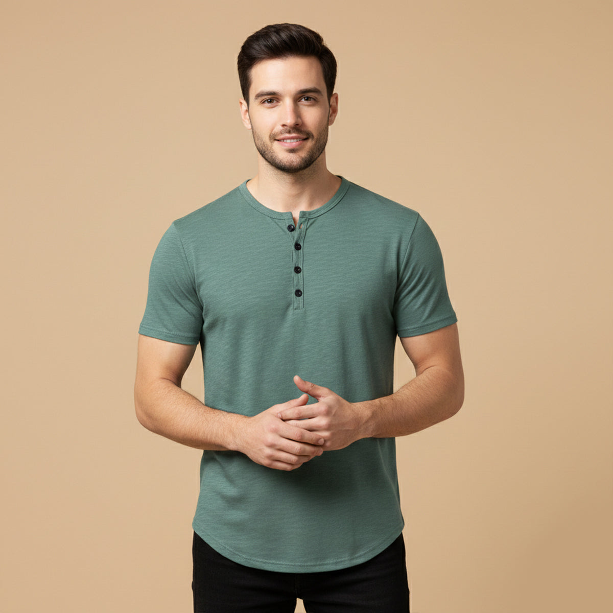 The Bathwick Men’s Breathable Henley Collar Summer T-Shirt – view 2