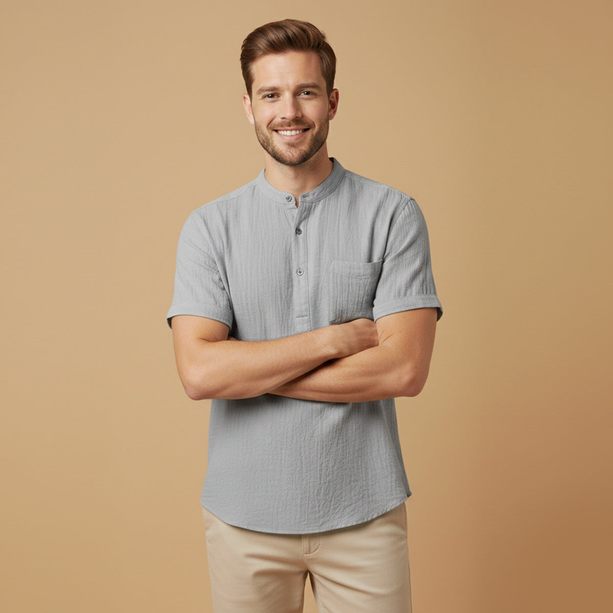 The Regent Men’s Summer Henley Shirt – view 2