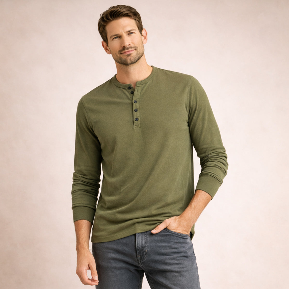 The Meadowcrest Hill Men’s Breathable Henley Shirt – view 2