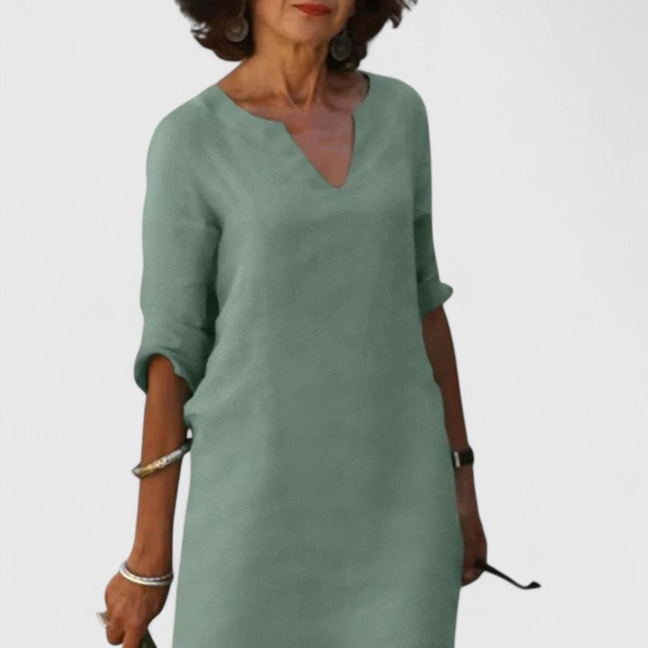 Taylor | Comfortable V-Neck Dress – view 9
