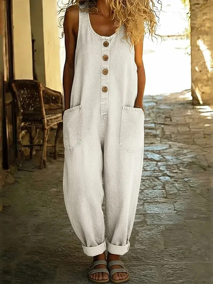 Lison | Vintage Washed Denim Dungarees – view 5