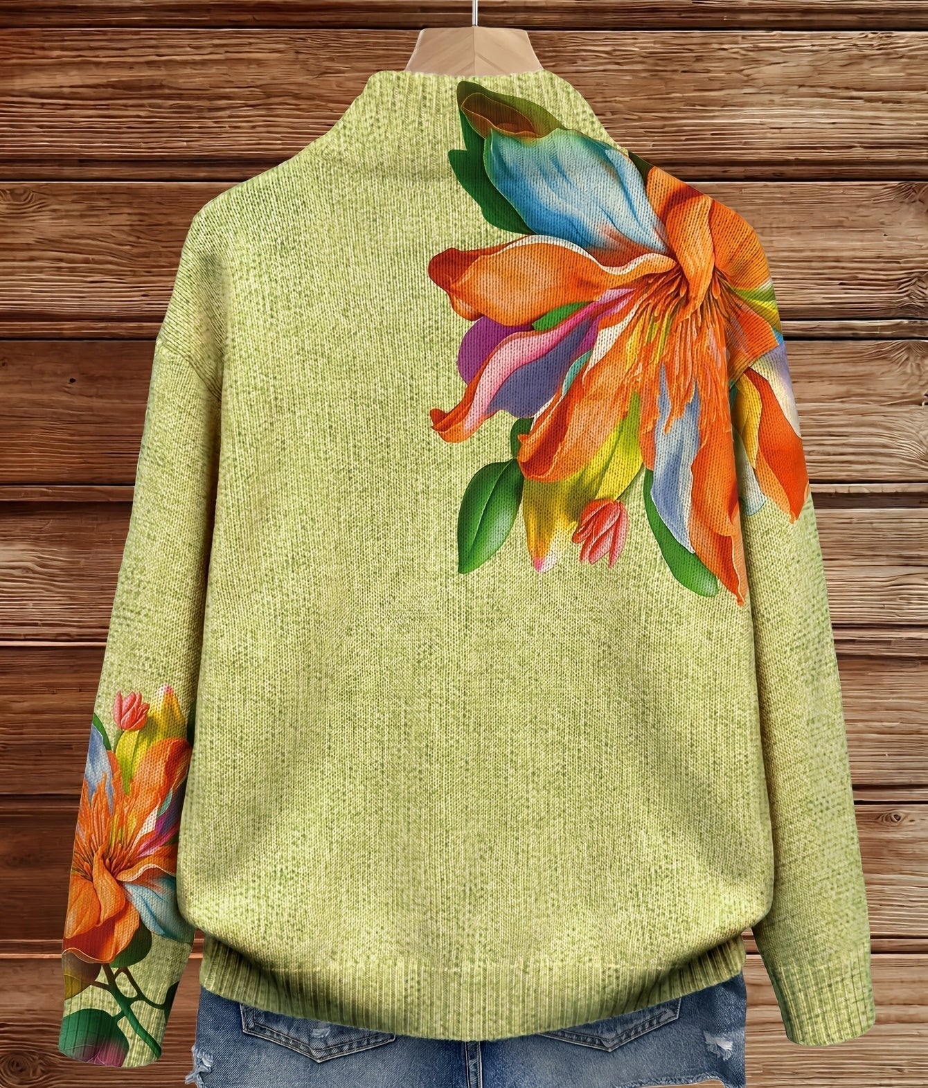 Realtin tropical lily zip cardigan for women | Ellie Dublin