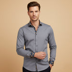 The Mayfair Men’s Tailored Long Sleeve Dress Shirt - Grey – view 2